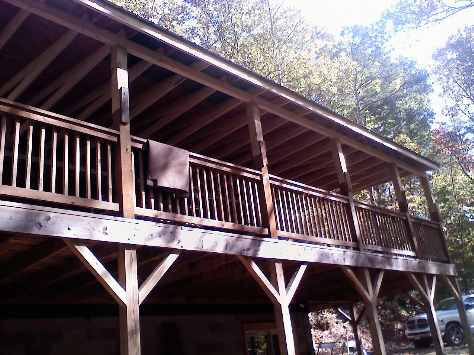 Timber framing under a new elevated porch and deck — Roof Leak Repair in Clear Spring by Roofing Brothers